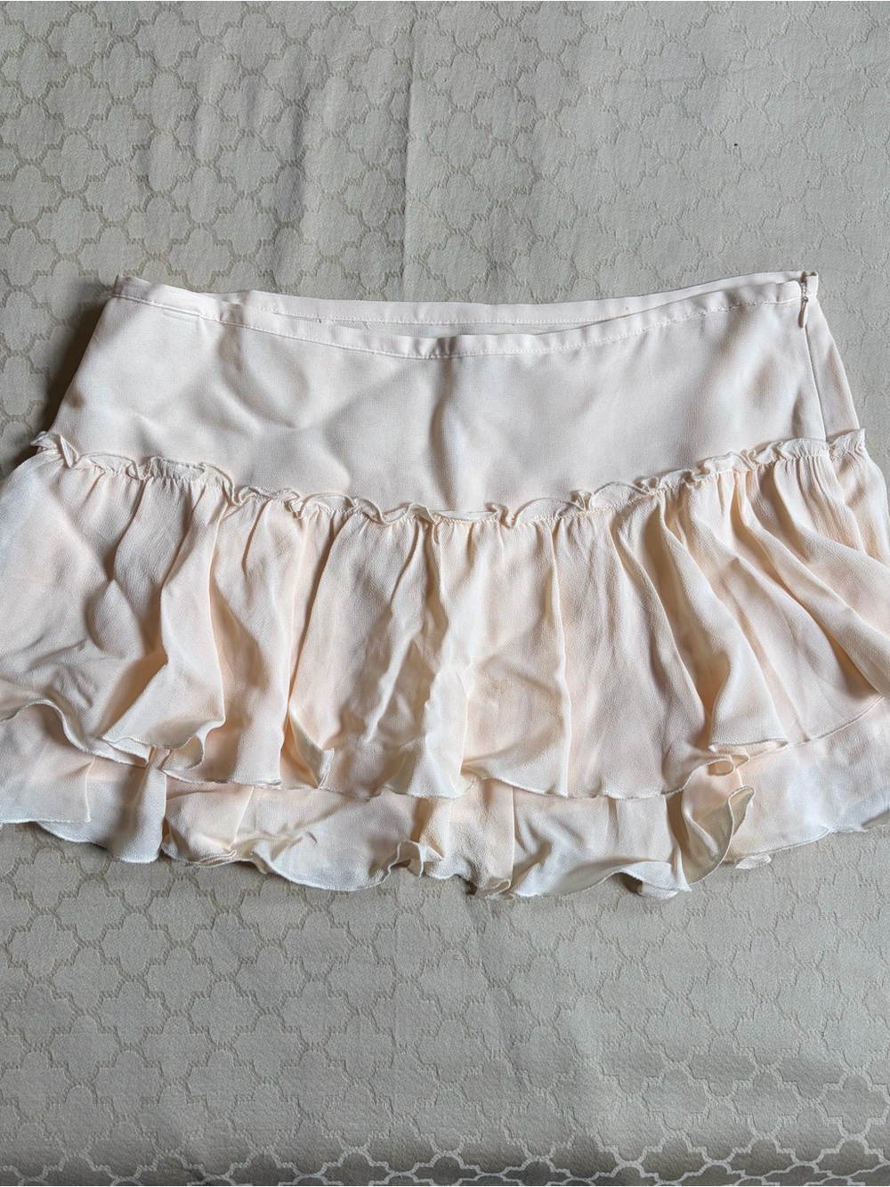 Reformation Adina Peach Orange Low Rise Ruffle Mini Skirt Size Women’s 6